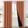 full blackout curtains - h.versailtex two-layer thermal insulated 84 inch drapes for living room and bedroom, burnt orange, light blocking lined panels (2 panels) logo
