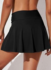 img 3 attached to Women'S High Waisted Swim Skirt Tummy Control Ruched Bikini Bottom By Aleumdr