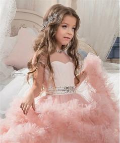 img 2 attached to 👗 Stunning V Back Tulle Gowns for Girls' Clothing through Dresses