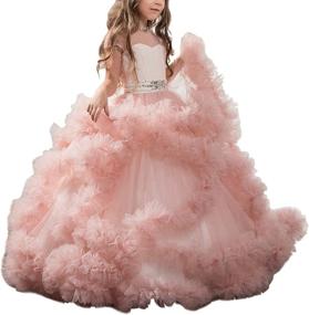 img 4 attached to 👗 Stunning V Back Tulle Gowns for Girls' Clothing through Dresses