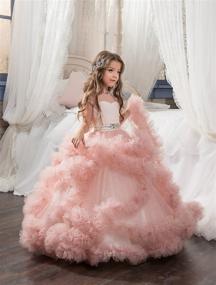 img 3 attached to 👗 Stunning V Back Tulle Gowns for Girls' Clothing through Dresses