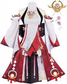 img 3 attached to DAZCOS Women US Size Genshin Impact Yae Miko Cosplay Costume Outfits For Halloween