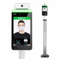 all-in-one facial recognition and infrared body temperature detection with access control and punch card machine - features a face comparison library and stand for optimal performance logo