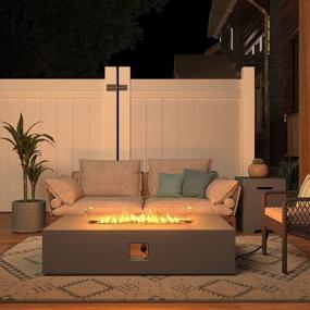 img 4 attached to Stay Cozy Outdoors With UPHA'S 56'' Propane Gas Fire Pit Table - Auto-Ignition, Wind Guard & Tank Included