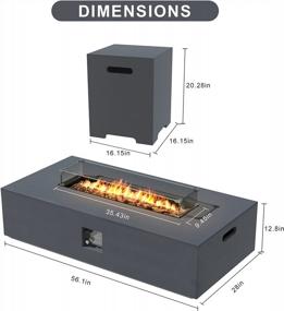 img 3 attached to Stay Cozy Outdoors With UPHA'S 56'' Propane Gas Fire Pit Table - Auto-Ignition, Wind Guard & Tank Included