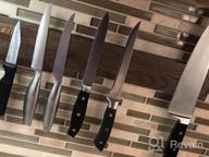img 1 attached to 18 Inch FINDKING Ash Wood Magnetic Knife Strip - No Drill Kitchen Utensil Holder For Wall, Refrigerator (Beige, Without Knives) review by Greg Muin