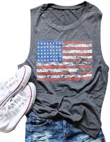 img 3 attached to Women'S USA Flag Patriotic 4Th Of July Tank Top Shirt