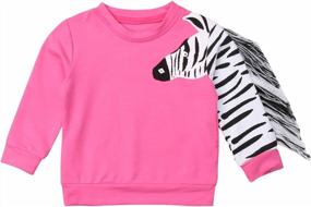 img 4 attached to Zebra Tassel Tee Shirt Sweatshirt For Baby Girls With Long Sleeves - Cute And Comfortable Clothing