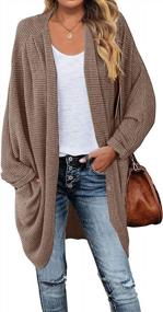 img 4 attached to Warm And Stylish: Shop SYZRI Women'S Oversized Waffle Knit Cardigan With Pockets