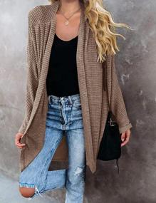 img 3 attached to Warm And Stylish: Shop SYZRI Women'S Oversized Waffle Knit Cardigan With Pockets