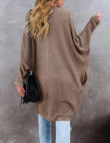 img 2 attached to Warm And Stylish: Shop SYZRI Women'S Oversized Waffle Knit Cardigan With Pockets