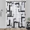 modern geometric black and gray shower curtains with water repellent and machine washable features – standard size 72"x72 logo