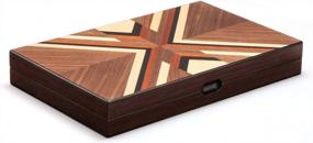 img 4 attached to Woodronic Wooden Backgammon Set: Classic Folding Board Game With Smart Strategy Tactics In Walnut-Mahogany Case