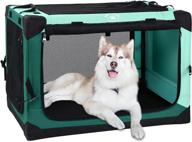 x-large ownpets 4 door dog soft crate - folding & portable soft-sided crate with strong steel frame, mesh mat for indoor & outdoor travel - dog crate логотип