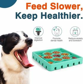 img 3 attached to Colorful Set Of 4 VavoPaw Slow Feeder Dog Bowls: Pet Anxiety Relief Through Slow Eating, Licking Mat, And Tray For Bathing, Grooming, Food, And Treats For Dogs And Cats