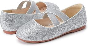 img 3 attached to 👠 Glitter Gold Girls' Shoes - Flats for Walofou Bridesmaids Princess