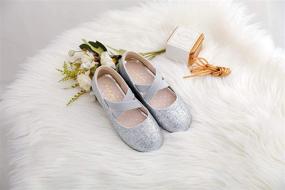 img 1 attached to 👠 Glitter Gold Girls' Shoes - Flats for Walofou Bridesmaids Princess