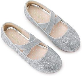 img 2 attached to 👠 Glitter Gold Girls' Shoes - Flats for Walofou Bridesmaids Princess