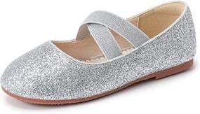 img 4 attached to 👠 Glitter Gold Girls' Shoes - Flats for Walofou Bridesmaids Princess