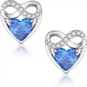 img 4 attached to DALARAN Forever Love Heart Stud Earrings 925 Sterling Silver Birthstone Zirconia Jewelry For Women Mother Wife Sister