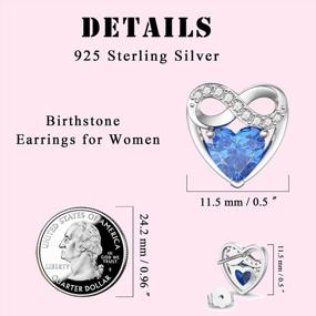 img 2 attached to DALARAN Forever Love Heart Stud Earrings 925 Sterling Silver Birthstone Zirconia Jewelry For Women Mother Wife Sister