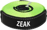 35000lb recovery tow strap - heavy duty strength 26' winch snatch strap for off-road truck accessory | zeak logo