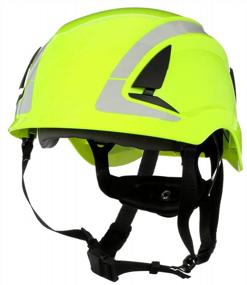 img 4 attached to SecureFit Climbing Style Safety Helmet With 6 Point Suspension, Non-Vented & Scotchlite Reflective - Hi-Vis Green Construction Helmet (X5014X-ANSI) By 3M
