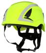 securefit climbing style safety helmet with 6 point suspension, non-vented & scotchlite reflective - hi-vis green construction helmet (x5014x-ansi) by 3m logo