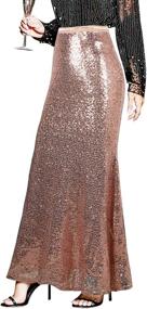 img 4 attached to Sequin Maxi Skirt for Women - Glittery Bodycon Mermaid Skirt Ideal for Formal Occasions