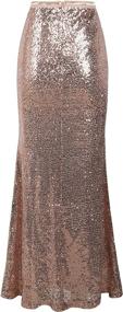 img 2 attached to Sequin Maxi Skirt for Women - Glittery Bodycon Mermaid Skirt Ideal for Formal Occasions