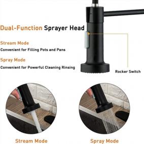 img 1 attached to Upgrade Your Kitchen With GAPPO'S Commercial Solid Brass Matte Black Faucet With Pull-Down Sprayer
