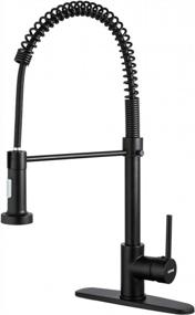 img 4 attached to Upgrade Your Kitchen With GAPPO'S Commercial Solid Brass Matte Black Faucet With Pull-Down Sprayer