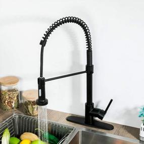 img 3 attached to Upgrade Your Kitchen With GAPPO'S Commercial Solid Brass Matte Black Faucet With Pull-Down Sprayer