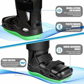 img 1 attached to NEENCA медицинский надувной прогулочный ботинок, ботинок для перелома Air Cam Walker, ортопедический ботинок для восстановления боли в лодыжке, растяжения лодыжки, стрессового перелома, сломанной ноги, ахиллова тендинита. Высокая версия-USA042 (черный, большой)