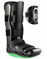 neenca медицинский надувной прогулочный ботинок, ботинок для перелома air cam walker, ортопедический ботинок для восстановления боли в лодыжке, растяжения лодыжки, стрессового перелома, сломанной ноги, ахиллова тендинита. высокая версия-usa042 (черный, большой) логотип