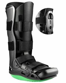 img 4 attached to NEENCA медицинский надувной прогулочный ботинок, ботинок для перелома Air Cam Walker, ортопедический ботинок для восстановления боли в лодыжке, растяжения лодыжки, стрессового перелома, сломанной ноги, ахиллова тендинита. Высокая версия-USA042 (черный, большой)