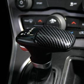 img 1 attached to Carbon Fiber Gear Shift Knob Cover Sticker Head Trim for Dodge Challenger (2015-2020) - Boosting SEO