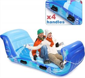 img 4 attached to 70 Inch Giant Snow Tube For Kids And Adults With Reinforced Handles And Pull Rope - Perfect Winter Sledding Toy!