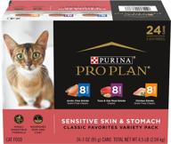 🐱 variety pack of purina pro plan adult wet cat food, contains (24) 3 oz. cans logo