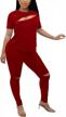 stylish 2-piece women's joggers set - short sleeve t-shirt and club jumpsuit tracksuit logo