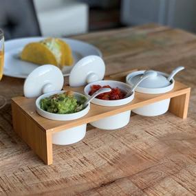 img 3 attached to 🍽️ Set of 3 Ceramic Condiment Ramekins Sampler - 3.5 Inch Size