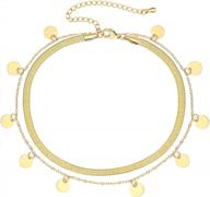 stylish gold ankle bracelets for women: stainless steel snake chain link anklets with a flawless finish - perfect for the beach or casual wear logo