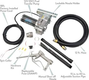 img 1 attached to 🔥 GPI M-150S Fuel Transfer Pump: Unleaded Nozzle, Manual Shut-Off, 15 GPM, 12' Hose, Power Cord, Spin Collar, Adjustable Suction Pipe (110000-99)