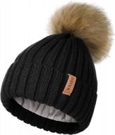furtalk женская зимняя шапка-бини: вязаный теплый помпон на флисовой подкладке для женщин логотип