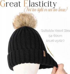 img 1 attached to FURTALK Womens Winter Beanie Hat: Fleece Lined Knitted Warm Pom Pom For Women