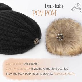 img 2 attached to FURTALK Womens Winter Beanie Hat: Fleece Lined Knitted Warm Pom Pom For Women
