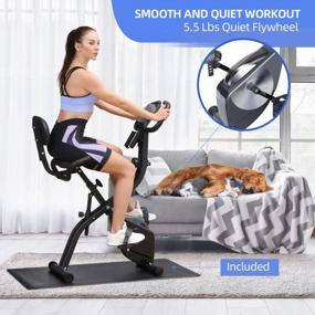img 2 attached to Foldable Exercise Bike, Sportneer 2023 New Version 3 In 1 Resistance Stationary Bike With 16 Level Magnetic, Indoor Cycling Bike With PVC Floor Mat, Folding Workout Bike, Versatile LCD Screen, Heart Rate Grip