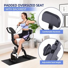 img 1 attached to Foldable Exercise Bike, Sportneer 2023 New Version 3 In 1 Resistance Stationary Bike With 16 Level Magnetic, Indoor Cycling Bike With PVC Floor Mat, Folding Workout Bike, Versatile LCD Screen, Heart Rate Grip
