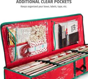 img 1 attached to 🎁 ZOBER Underbed Gift Wrap Organizer – 40” Long | Interior Pockets, Fits 18-24 Standard Rolls | Wrapping Paper Storage Box | Holiday Accessories, Underbed Storage – Tear Proof Fabric