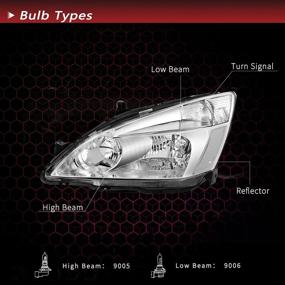 img 3 attached to Фара JSBOYAT, совместима с Honda Accord 2003-2007 гг., хромированное корпусом.